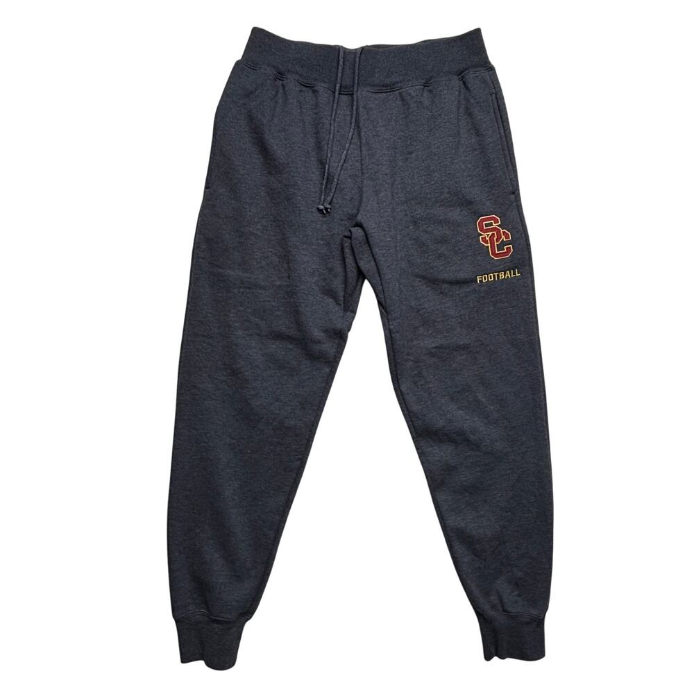 USC Football Athlete Exclusive Sweatpants Large Gray Fleece Jogger Team Trojan